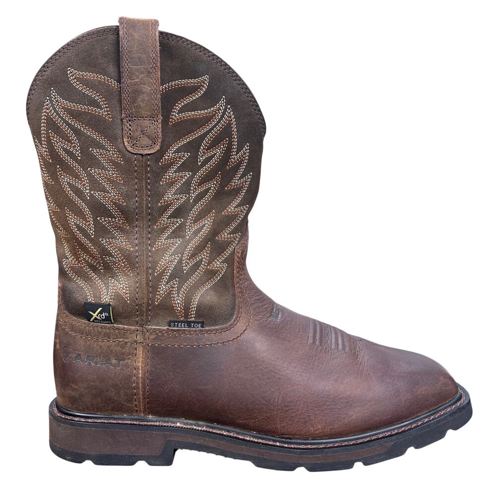 Ariat Groundbreaker MetGuard Brown Steel Toe Work Boots Size 11 D